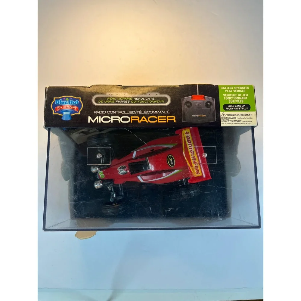 Blue Hat Toy Company MicroRacer RC Car Red Formula-Fire 49MHz Working Headlights